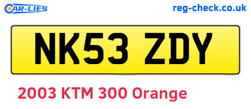 NK53ZDY are the vehicle registration plates.