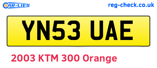 YN53UAE are the vehicle registration plates.