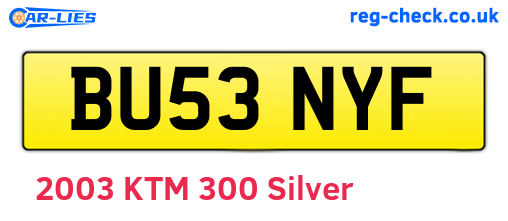 BU53NYF are the vehicle registration plates.