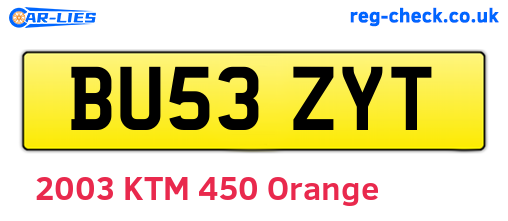 BU53ZYT are the vehicle registration plates.