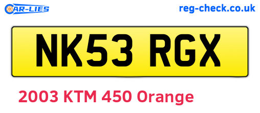 NK53RGX are the vehicle registration plates.