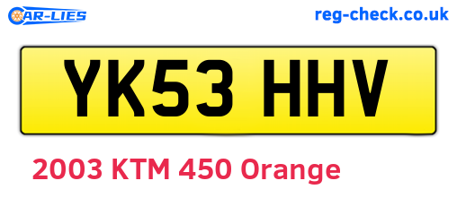 YK53HHV are the vehicle registration plates.