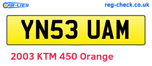 YN53UAM are the vehicle registration plates.
