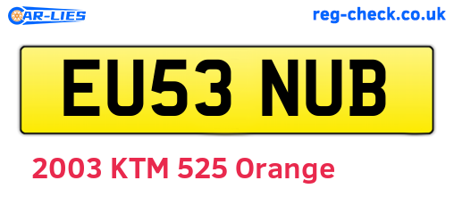 EU53NUB are the vehicle registration plates.