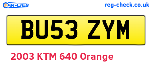 BU53ZYM are the vehicle registration plates.