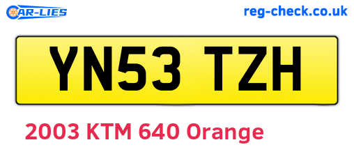 YN53TZH are the vehicle registration plates.