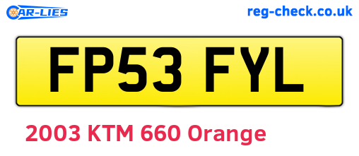 FP53FYL are the vehicle registration plates.