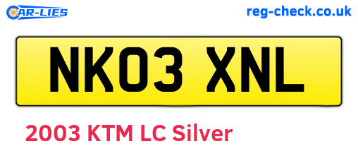 NK03XNL are the vehicle registration plates.