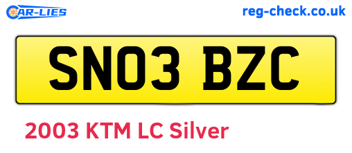 SN03BZC are the vehicle registration plates.