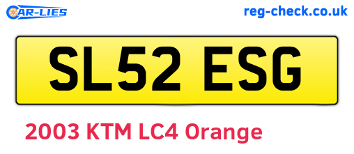 SL52ESG are the vehicle registration plates.
