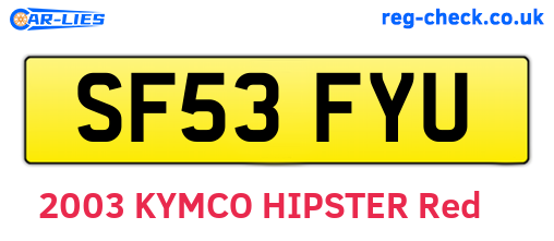 SF53FYU are the vehicle registration plates.