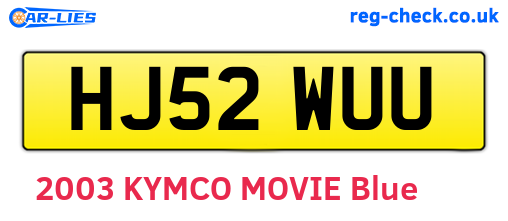 HJ52WUU are the vehicle registration plates.