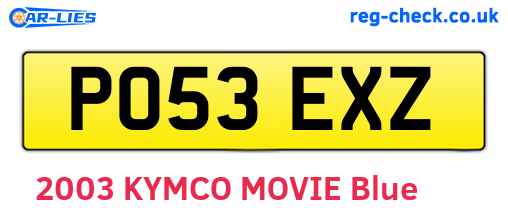 PO53EXZ are the vehicle registration plates.