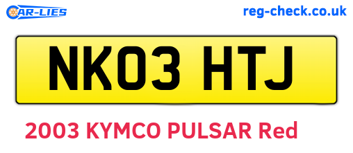NK03HTJ are the vehicle registration plates.