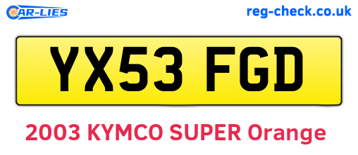 YX53FGD are the vehicle registration plates.