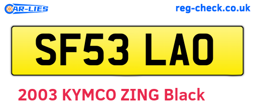SF53LAO are the vehicle registration plates.