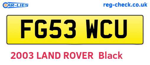 FG53WCU are the vehicle registration plates.