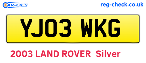 YJ03WKG are the vehicle registration plates.