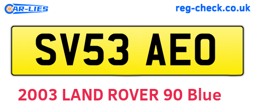 SV53AEO are the vehicle registration plates.