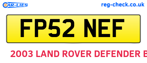 FP52NEF are the vehicle registration plates.