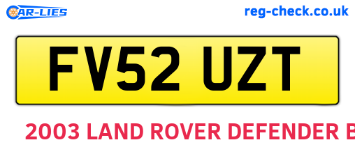 FV52UZT are the vehicle registration plates.
