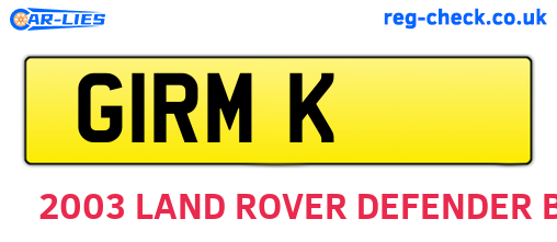 G1RMK are the vehicle registration plates.