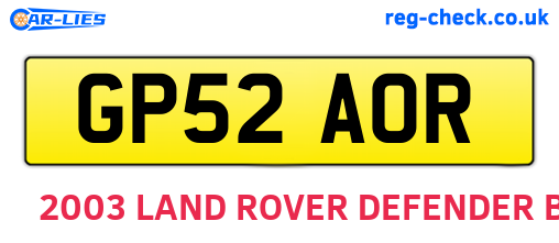 GP52AOR are the vehicle registration plates.