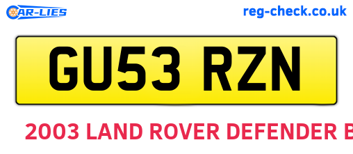 GU53RZN are the vehicle registration plates.
