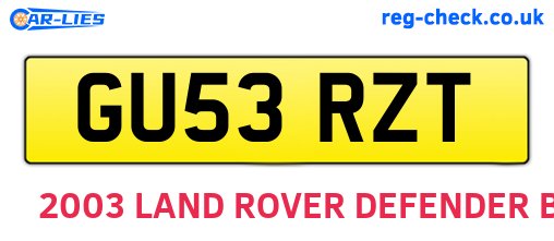 GU53RZT are the vehicle registration plates.