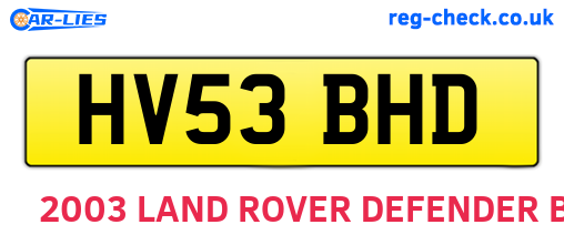 HV53BHD are the vehicle registration plates.