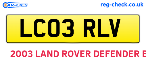 LC03RLV are the vehicle registration plates.