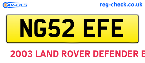 NG52EFE are the vehicle registration plates.