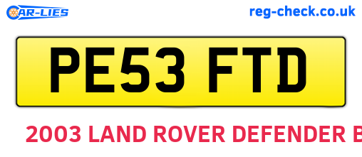 PE53FTD are the vehicle registration plates.