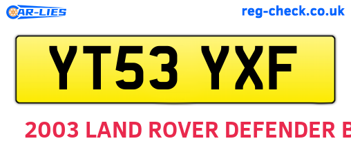 YT53YXF are the vehicle registration plates.
