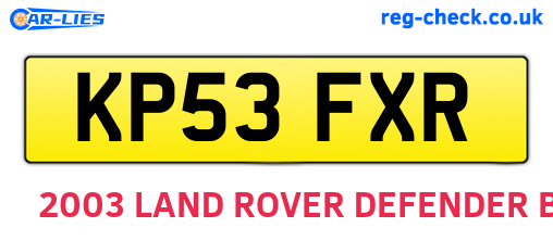 KP53FXR are the vehicle registration plates.
