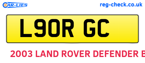 L90RGC are the vehicle registration plates.