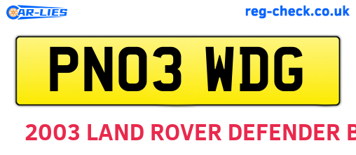 PN03WDG are the vehicle registration plates.