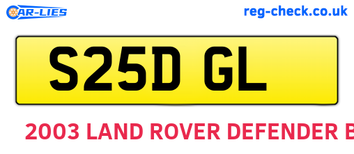 S25DGL are the vehicle registration plates.