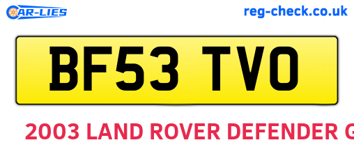 BF53TVO are the vehicle registration plates.
