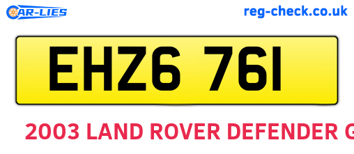 EHZ6761 are the vehicle registration plates.