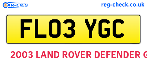 FL03YGC are the vehicle registration plates.
