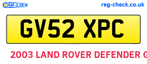 GV52XPC are the vehicle registration plates.