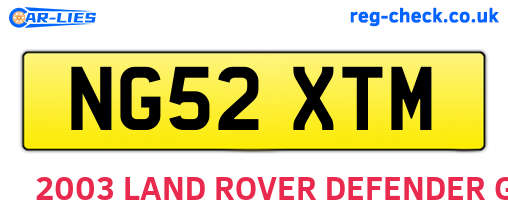 NG52XTM are the vehicle registration plates.