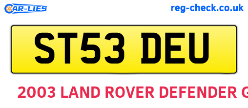 ST53DEU are the vehicle registration plates.