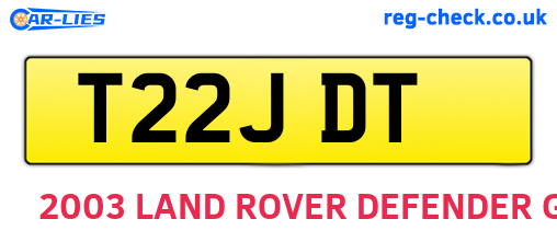 T22JDT are the vehicle registration plates.