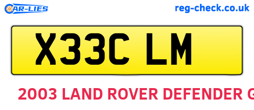 X33CLM are the vehicle registration plates.