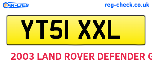YT51XXL are the vehicle registration plates.