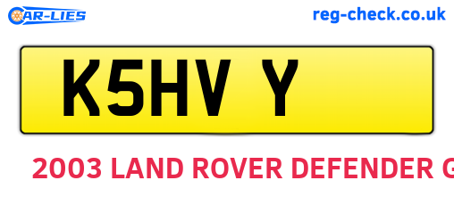 K5HVY are the vehicle registration plates.