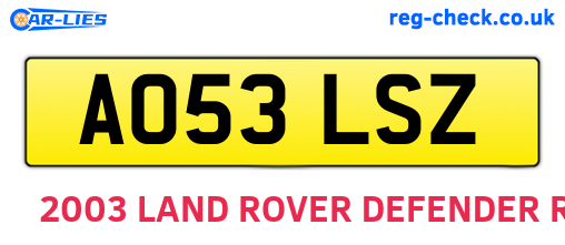 AO53LSZ are the vehicle registration plates.