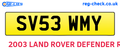 SV53WMY are the vehicle registration plates.